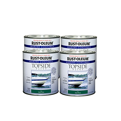 Rust-Oleum 207007-4PK Marine Topside Paint, Deep Green, 32 Fl Oz