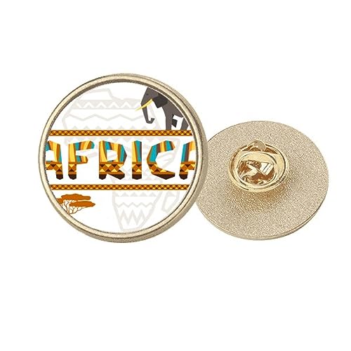 Broche ronde métal doré motif Afrique pour rehausser un vêtement trop terne