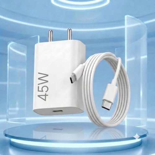 Image of Scalebee 45W Type C Fast Charger Adapter with Cable | Compatible with Google Pixel 10 /10 Pro /9 Pro XL /9 Pro Fold /9 Pro /9 /9a /8 Pro & Tablets (White)