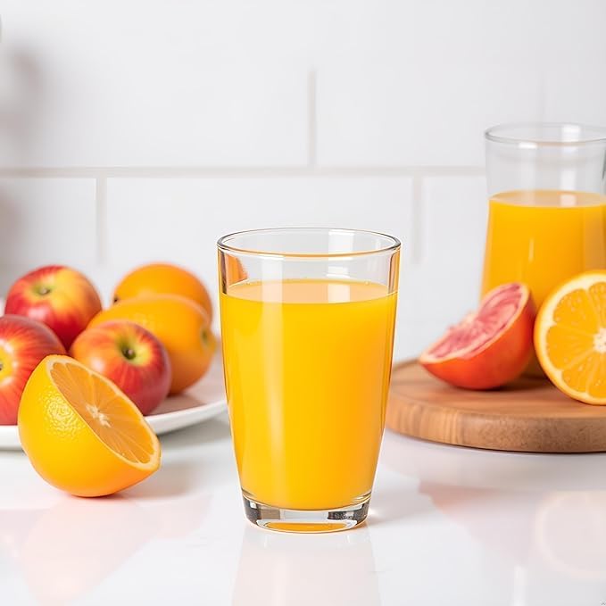 kiara yera epitome clear glass drinking set of 6, 285ml | for water & juice, transparent glass, beverage glasses, 6 pieces set