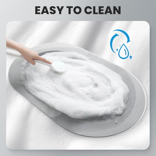Tapis de bain moderne premium absorbant et étanche gris