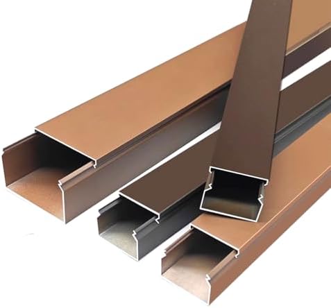Metal Cable Trunking, Aluminium Wire Channels, Sturdy Anti-Stomping for Indoor Outdoor Garage Warehouse, 1m Length