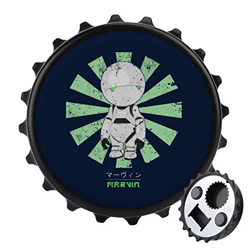 Marvin Paranoid Android Retro Japanese Theme pattern beer bottle opener refrigerator magnet, magnetic bottle opener, interior, door, cabinet decorations