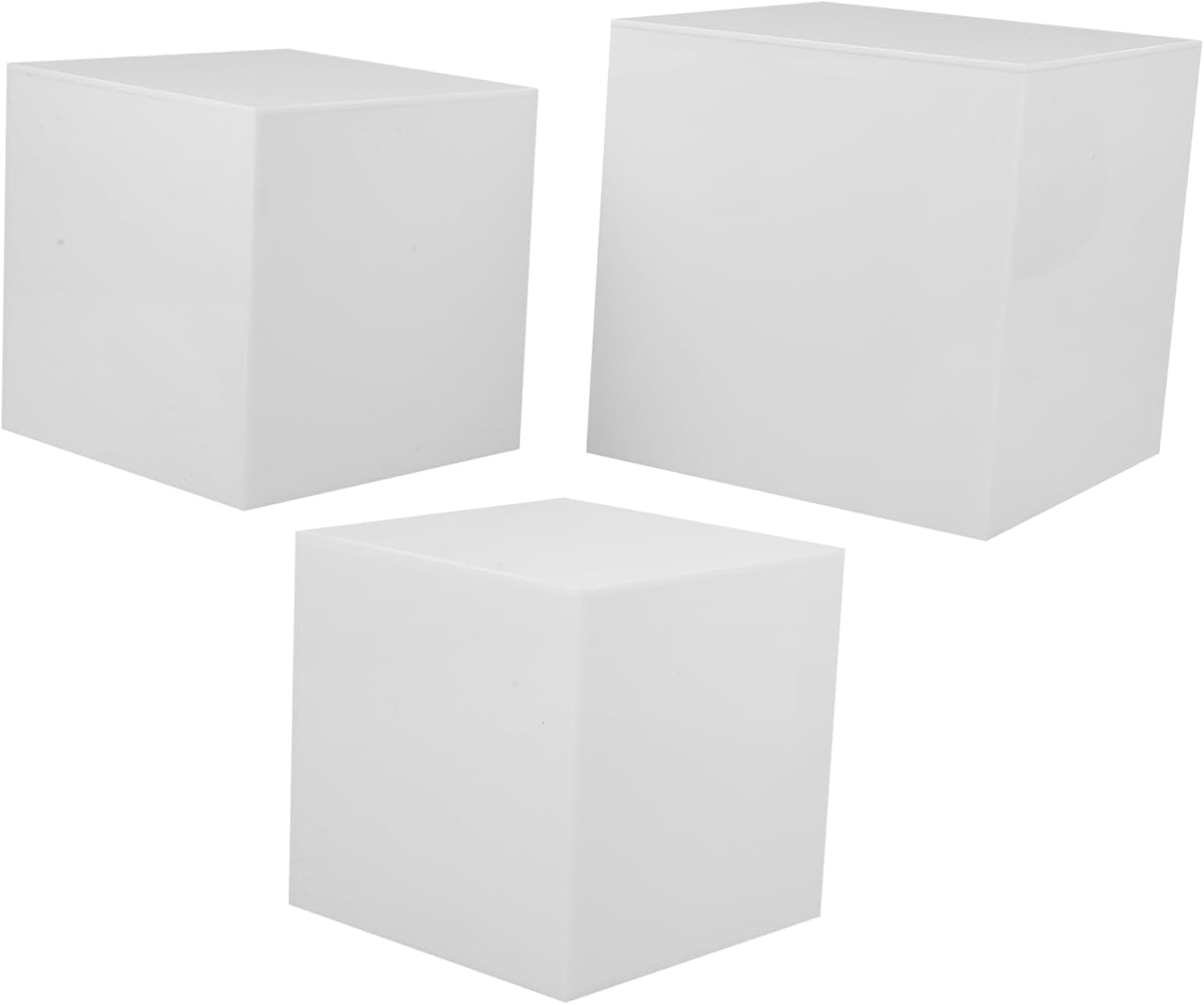 Zerodeko Acrylic Cube Display Stand Riser Multi-Purpose 3-Piece Set for Desserts Collectibles and Event Decoration Sturdy Acrylic Display Holder for Parties and Buffets