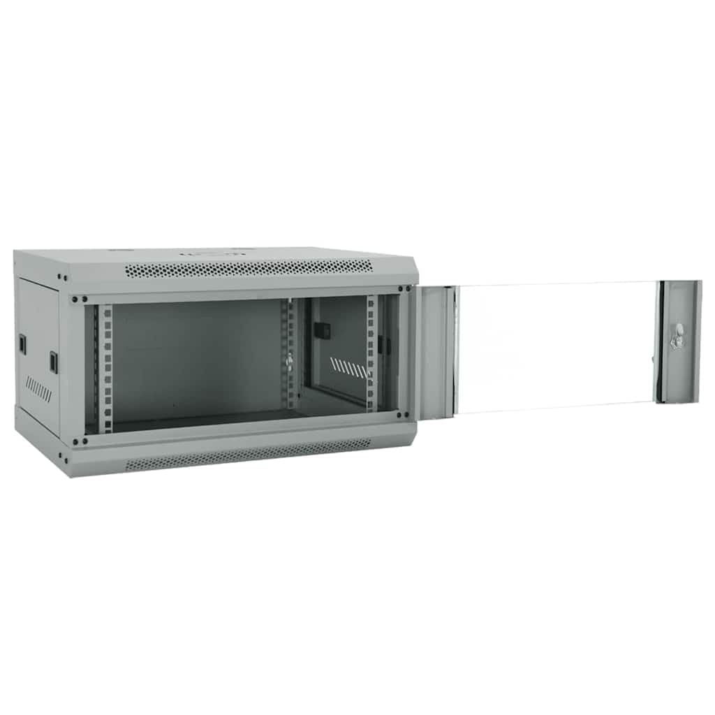 Armadio di rete con archiviazione, grigio, 60 x 45 x 35 cm, in acciaio, per ufficio e appartamento con vetro di sicurezza monolastra – Armadio di rete industriale con robuste maniglie a chiavistello