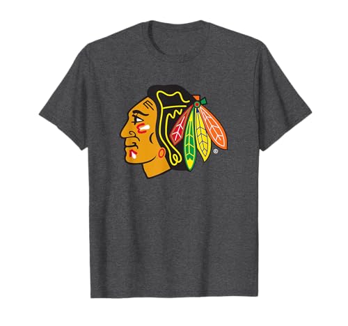 Chicago Blackhawks Icon Dark Heather Officially Licensed T-Shirt