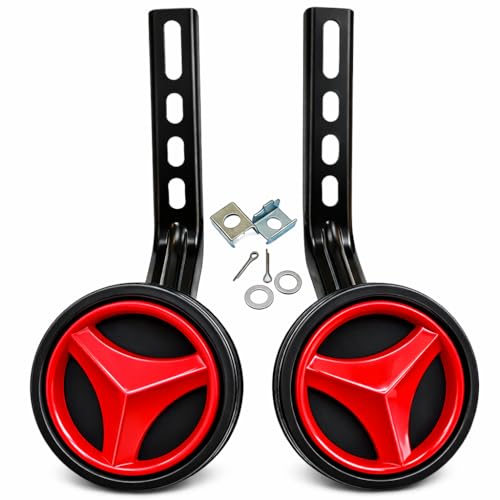 Image of Kids Bicycle Training Wheels 14-20 Inch Adjustable Side Support | Heavy Duty Stabilizer for Children Cycle | Anti-Slip Wheels with Mounting Kit | Multicolour Cycle Balance Support