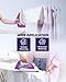 OMAIGA Steam Iron for Clothes, 1750W Iron with Rapid Heating, Non-Stick Ceramic Soleplate, Powerful Steam, Self-Cleaning, Auto-Off, Anti-Drip, 15.21oz Water Tank Ironing Clothes for Home, Purple