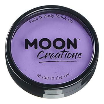 Moon Creations Pro Face & Body Makeup | Lilac | 36g | Professional Colour Paint Cake Pots for Face Painting | Face Paint For Kids, Adults, Fancy Dress, Festivals, Halloween