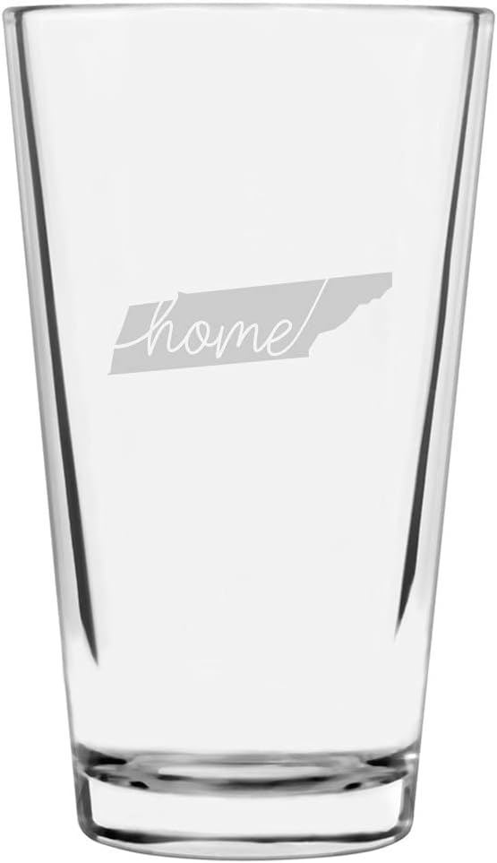 Indiana Home States Etched 16oz Pint Glass