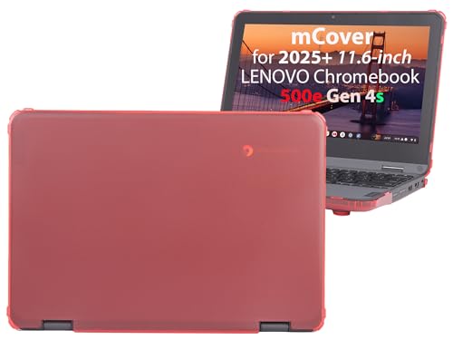 Funda mCover para Lenovo 500e Chromebook Gen 4 2 en 1 carcasa rigida roja de 11.6 pulgadas