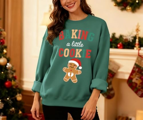 Baking A Little Cookie Christmas Pregnancy Sweatshirt - Image 3