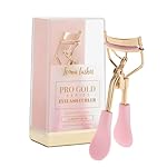 Eyelash Curler - 24K Gold-Plated Stainless Steel Precision Eye Lash Curler for Lush, Luxurious Lashes - Silicone Eyelash Curler Pads, Ergonomic Cushioned Handles - with Replacement Pads