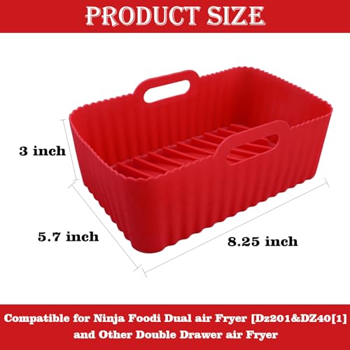 Image of WMKGG Silicone Air Fryer Liners, 2PCS Air Fryer Silicone Liners