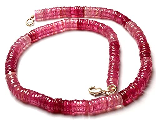 Saphir rose naturel perles heishi pour fabriquer un collier bohème chic fait main