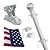 TalingMA Flag Pole Kit 5FT Flag Pole for Outside House Flagpoles with 3x5 American Flag, Tangle Free Flag Holder Metal Flag Pole,Stainless Steel Flag Poles for Outside House Yard Truck Boat