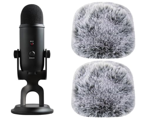 Image of SOULWIT 2Pcs Furry Pop Filter for Blue (Yeti /Yeti Pro) - Black