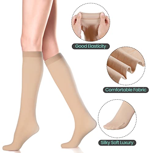Kenning 24 Pairs Women's Trouser Socks Bulk Spandex Opaque Stretchy Knee Nylon Socks for Women2