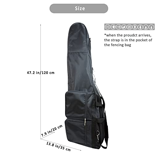 Threewot Fencing Bag For Equipment,Fencing Storage Bag For Mask Sword And Fencing Suit,Portable Fencing Sack With Handle And Shoulder Strap (Black) #TOP6