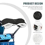 Handwärmer Kinderwagen Handmuff für Kinderwagen Handschuhe Kinderwagenmuff Mit Fleece Verdicken Wasserfest Winddicht Universalgröße für Kinderwagen Buggy Radanhänger(Schwarz)