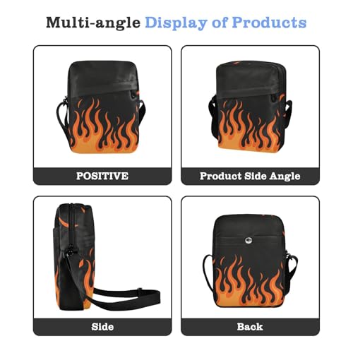 messenger bags for women Small Crossbody Bag Women cross body purses for women Adjustable Strap for Shopping Shopping- Flowing Fire Giraffe Orange Burning4