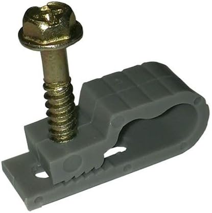 Dual Flex Clip Coaxial Cable Black Strap Fastener Clamp 100 Pack RG6 1/2" Screw in Holder Straps Satellite TV Antenna Signal Fasteners, Wire Grip Clamps