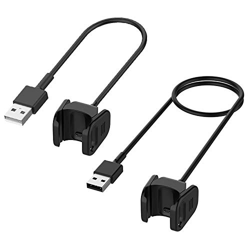 Kissmart Compatible With Fitbit Charge 4 Charger, Charging Cable Cord For Fit Bit Charge 4 Smart Wristband (2Pack, 1.8Ft & 3.3Ft) #TOP30