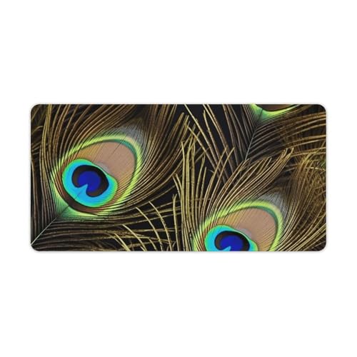 Tapis de souris de grande taille imperméable bureau sous-main paon XXL
