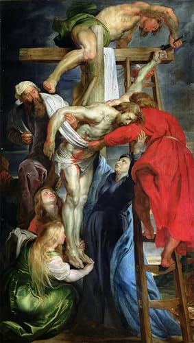 La Descente de Croix de Rubens impression d'art mural vintage 60x90cm
