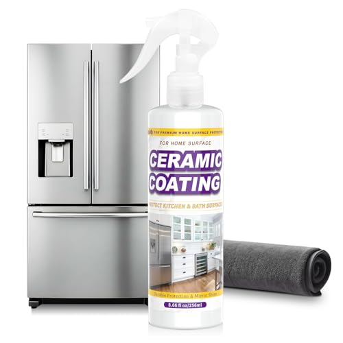 NIUB Ceramic Coating Spray for Kitchen Appliances & Stainless Steel – Fingerprint Resistant Cleaner & Sealer for Sinks, Fridges, Stoves – Easy Cleaning & Long-Lasting Multi-Surface Shine 8.66oz