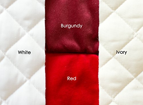 Personalized 54” Christmas Tree Skirt Burgundy Velvet With Ivory/Cream Or White Quilted Trim #TOP2