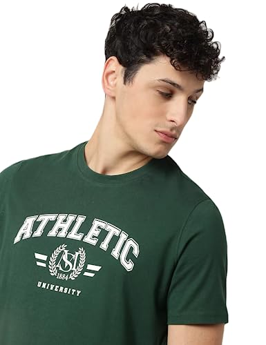 Image of Marks & Spencer Mens Printed Cotton Crew Neck Regular Fit T-Shirt