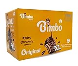 Bimbo Biscuits Filled & Coated With Cocoa Cream Original Extra Chocolate Egyptian Halal Cookies Crispy Delicious Sweet Kids Adults Bakery (1 Pack XL= 12 Pcs) بيمبو بسكويت محشو ومغطى بكريمة الكاكاو