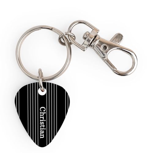 Wanapix | Llavero con Púa de Guitarra Personalizada | Regalo Original para Guitarristas | Regalo Original para cumpleaños/Aniversario/San Valentín | Staves