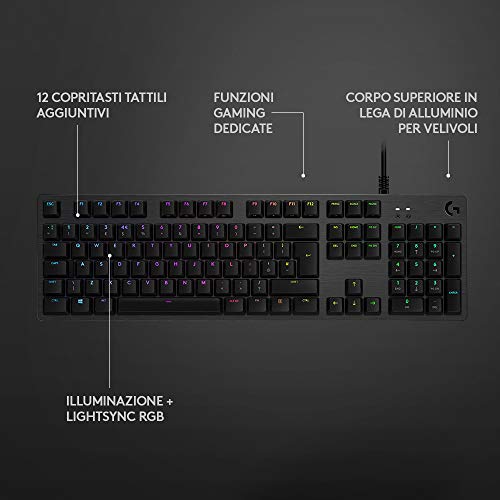 G512 Tastiera USB QWERTY Spagnolo Carbonio - Tastiera gaming - Immagine 3
