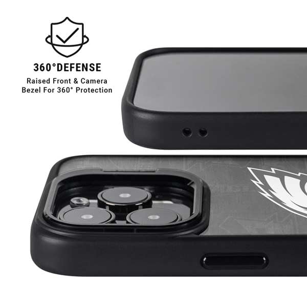 Skinit Kickstand Phone Case Compatible with iPhone 16 Pro Max - Officially Licensed NFL Philadelphia Eagles Black & White Design