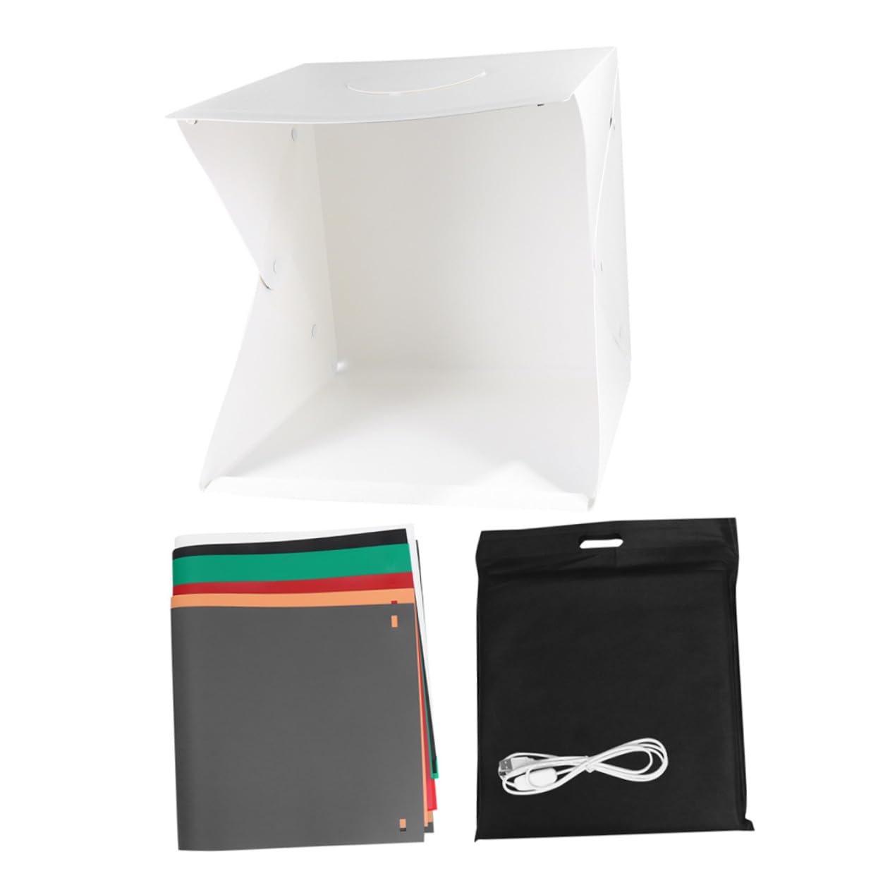 ABOOFAN Mini Boîte Photo Portable 40cm Lumière LED Intégrée, Tente de Photographie Pliable en PVC et Polyester pour Éclairage Précis