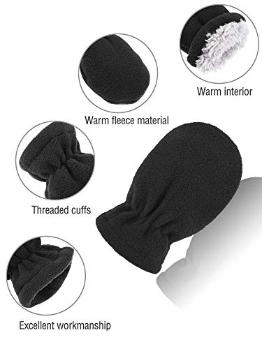 Image of SATINIOR 3 Pairs Baby and Toddler Winter Mittens Kids Fleece Warm Mittens for Baby Boy & Girl