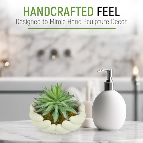 Hisow Small Artificial Plants, Mini Succulent Plants with Cute Plant Pot, Artificial Succulents in Pots for Office Desk Decor and Bedroom Kitchen Bathroom Plants Decor (B) by Hisow - Image 3