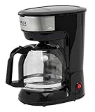Filterkaffeemaschine für bis zu 12 Tassen, Kaffeemaschine mit Glaskanne