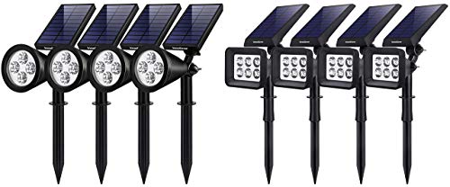 InnoGear Solar Lights Outdoor, Upgraded Waterproof Solar Powered Landscape Spotlights 2-in-1 Wall Light Decorative Lighting Auto On/Off for Pathway Garden Patio Yard Driveway Pool, Pack of 8 (White)