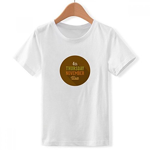T-shirt blanc garçon avec motif cercle Thanksgiving original taille XXXL