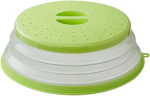 Miniatura 8 de Cubierta plegable para salpicaduras de microondas, 10.5 pulgadas, apta para lavavajillas, cubierta de placa de microondas con ventilación de vapor,