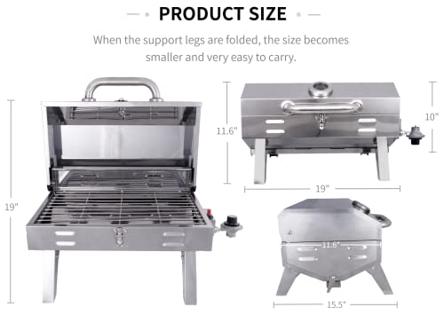 Marada Propane Propane Grill Stainless Steel 20,000 Btu Stainless Steel #TOP6