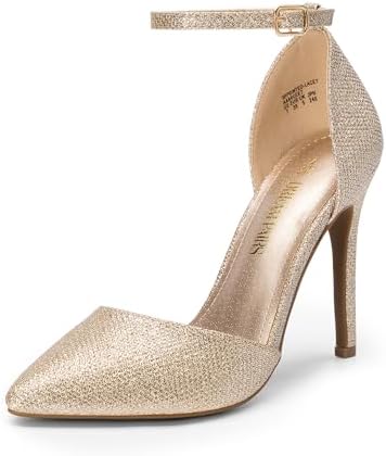 DREAM PAIRS Wedding Stiletto Shoes, Toe Ankle Strap High Heel Par...