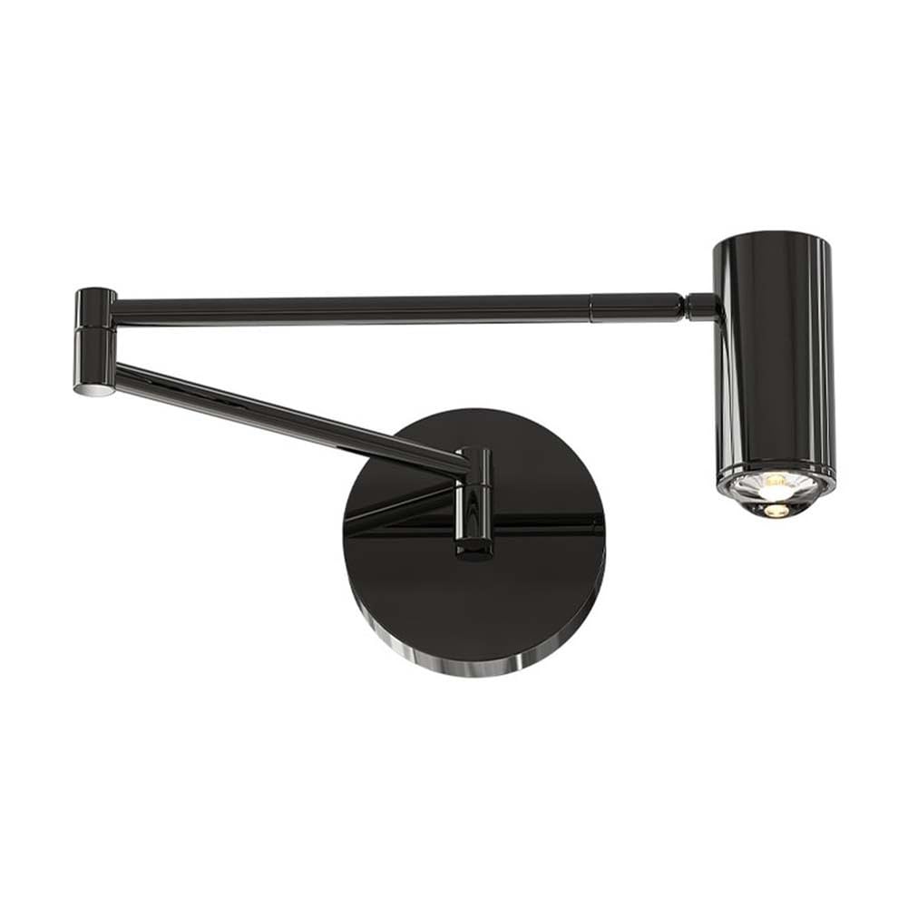 Lámpara de pared interior 7W ajustable con brazo largo giratorio negro mate 8