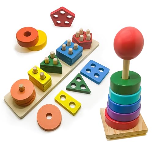 Juego Apilamiento y Clasificación Montessori 1-2 Años