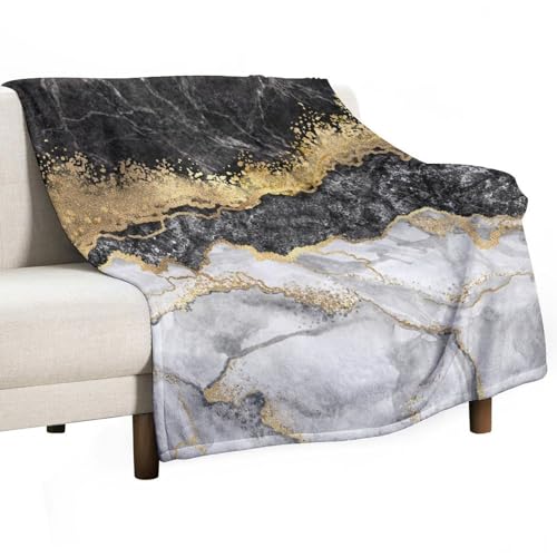 Marble Throw Blanket for Bed Sofa, 40"x50" Super Soft Warm