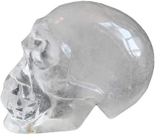 Figura de calavera de cuarzo transparente de cuarzo curativo, estatua de sultura, calavera de piedra natural tallada grande para decoración del