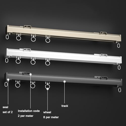 Tringle à rideau silencieuse de 4 m : fixations plafond et mur sans blocage - 6